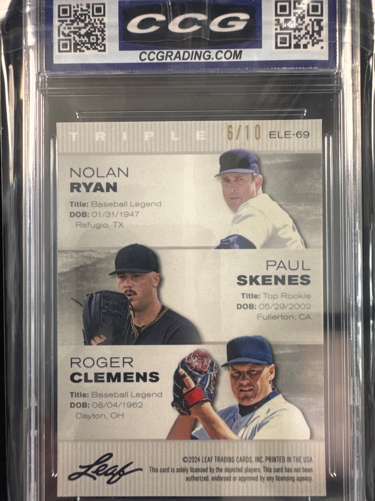 Nolan Ryan/Paul Skenes/Roger Clemens