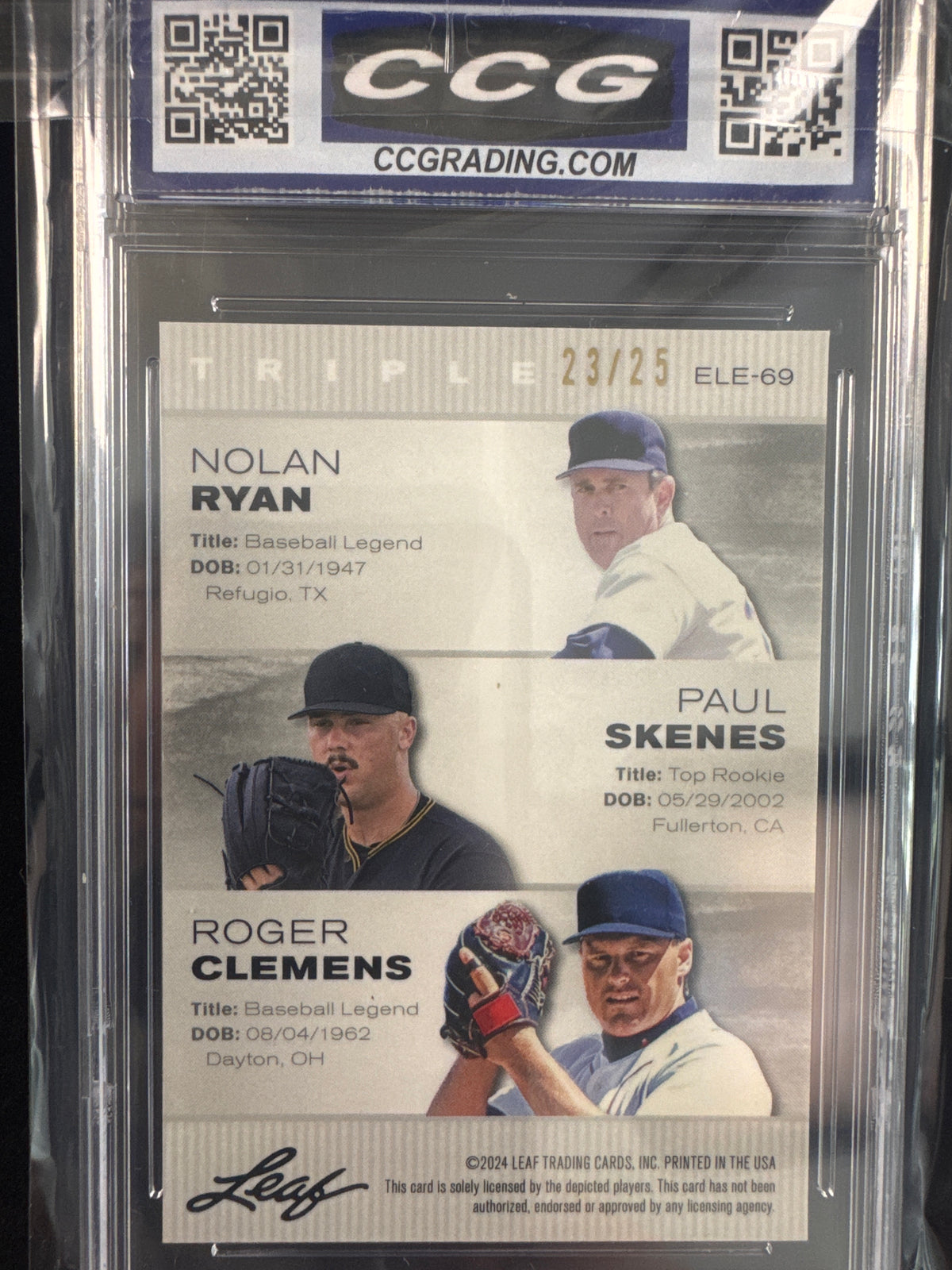 Nolan Ryan/Paul Skenes/Roger Clemens