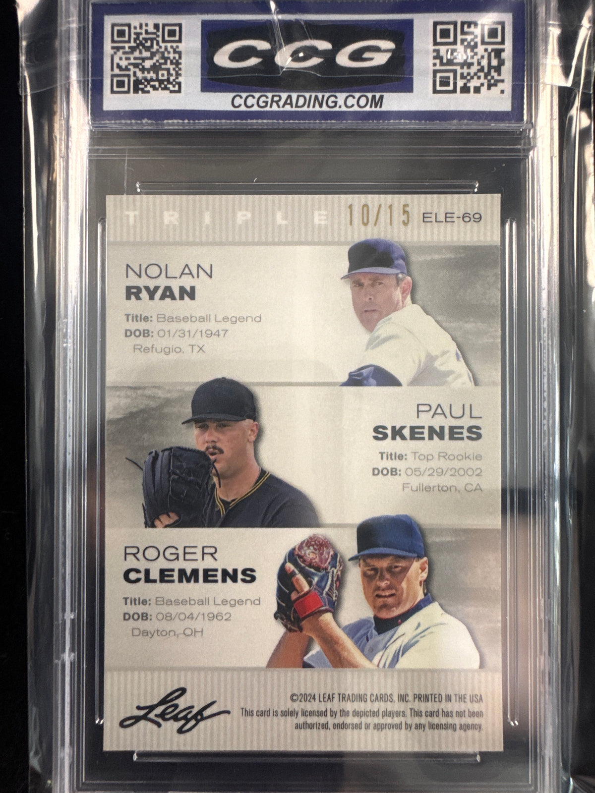 Nolan Ryan/Paul Skenes/Roger Clemens