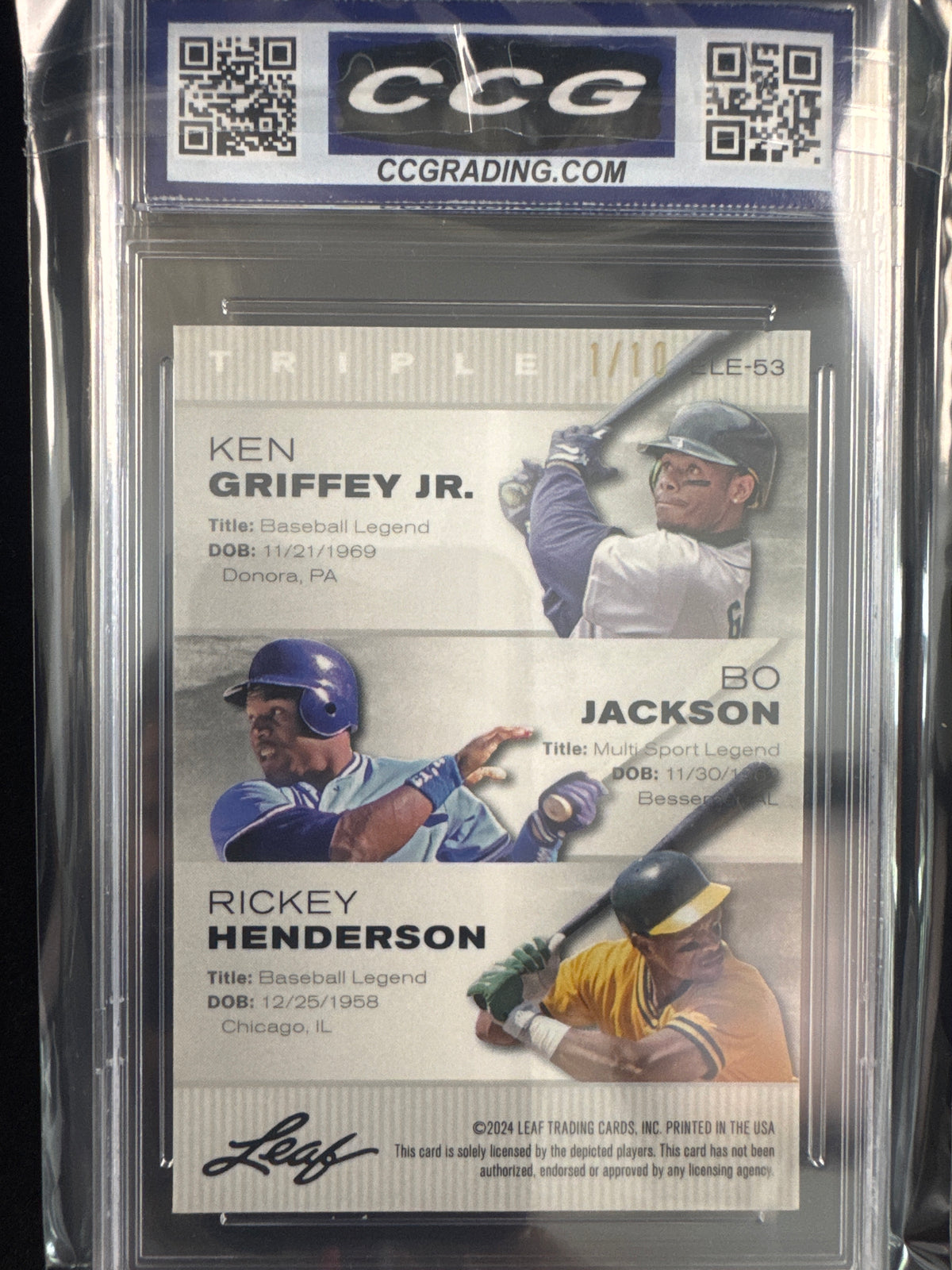 Ken Griffey Jr./Bo Jackson/Rickey Henderson