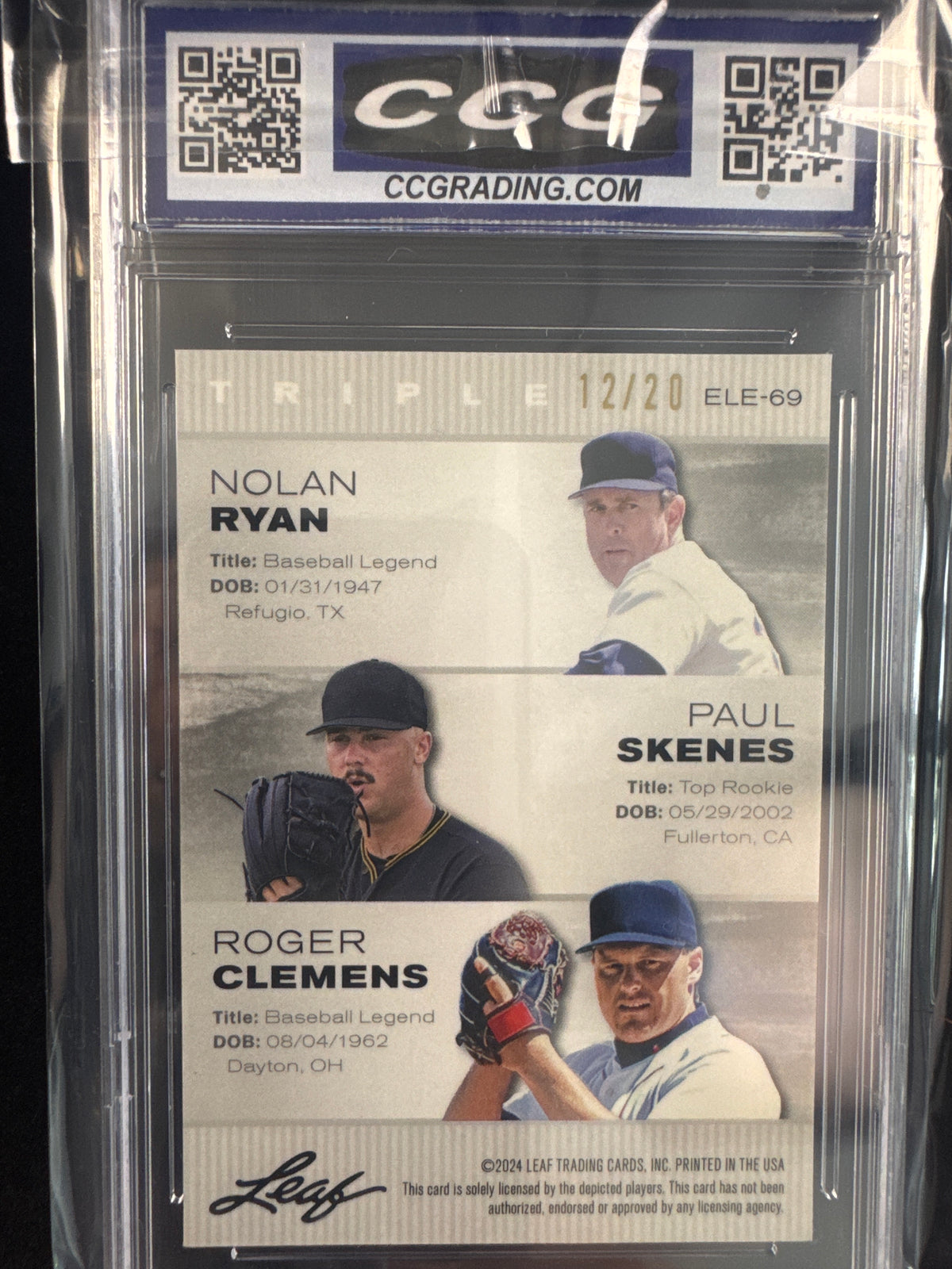Nolan Ryan/Paul Skenes/Roger Clemens
